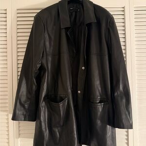 ASOS Design Classic Black Faux Leather Jacket - US 14